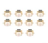 Push Button Catch Lock for Cabinet Door Drawer, Keyless Spring Latch Knob for 14-16mm Plate, 26mm Aperture, ABS Zinc Alloy Hardware for RV Campervan Boat Kitchen, 10 Pack, Silver(White)