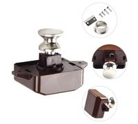Push Button Catch Lock for, RV, Camper & Caravan Cabinet Doors - ABS and Zinc Latch, 14-22 mm Door Thickness, 26 mm Cutout Diameter