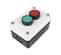Push Button Control Station Box 2P Push Button Switch ON-OFF Red Green Momentary Electrical Start Stop Motor Control Box Waterproof 2 Position(Blank)