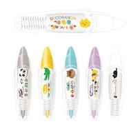 Push Button Decorative Pens for Children - Stylish Pens - Animal Design Aesthetic Marker Correction Tape Painting Accessories for Teachers Students Art Projects School Study