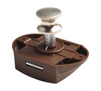 Push Button Drawer Lock for RV Cabinet Latch Knob with Handle Function, Silver Plated Catch for Motorhome Caravan Cupboard, 15mm-20mm Door Fit, ABS Housing &