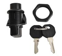 Push Button Latch 27mm Black Metal Plastic Replacement Lock with Keys for RV Camper Trailer Motorhome Cabinet Drawer Glove Box Door 1 Pack