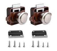 Push Button Latch Catches 2pcs Push Button Cabinet Latch Lock Cabinet Push Lock Keyless Lock Caravan Door Catch for RV Caravan Motorhome Camper