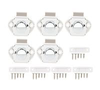 Push Button Latch Keyless Cupboard Locks Zinc Alloy Press Lock for Cabinet Drawers RVs Boats Caravans 5 Pcs 14 16mm Door Thickness