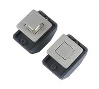 Push Button Latch Lock,2PCS Cabinet Door Catch Lock, Keyless RV Push Cabinet Locks,Camper Cupboard Knob RV Compartment Latch Catches for RV Boat Yacht Campervan Cupboard Door Cabinet (Grey)