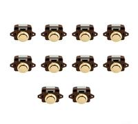 Push Button Lock,10PCS Push Button Catch Lock Door Cabinet Drawer Campervan Spring Up Latch Knob Replacement (Brown Gold)