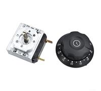 Push Button Mechanical Timer With Alarm Bell 16A 250V, 4 Time Settings Kitchen Component Fits Microwave Rice Cooker Steamer, Metal Plastic Structure Spare Part(90min)