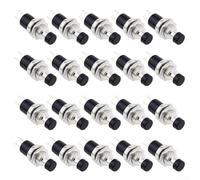 Push Button On Off Switch Momentary Type Normally Closed for DIY Model Building and Small Device Control (Black 20Pcs)