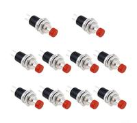 Push Button On Off Switch Momentary Type Normally Closed for DIY Model Building and Small Device Control (Red 10Pcs)