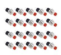 Push Button On Off Switch Momentary Type Normally Closed for DIY Model Building and Small Device Control (Red 20Pcs)
