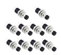 Push Button On Off Switch Momentary Type Normally Closed for DIY Model Building and Small Device Control (Black 10Pcs)