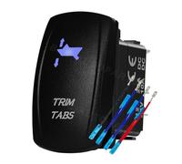 Push Button Start Switch 12V/24V Blue Light Illuminated Button Rocker Switch High Low Zombie Spot Lights Fit For Car Trucks RVs Boats Marine(TRIM-L-(ON) OFF (ON))