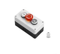 Push Button Station 22mm, Switch With Box, Momentary Reset Switch, IP65 Waterproof, ABS Metal Housing, 10A 440V, 3-Position Control, Self-Locking Release,(1)