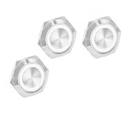 Push Button Switch, 3 pcs 22mm LED Light Switch Momentary Self-Reset Compact Design for 12V 24V Systems Automotive and Industrial Applications(White)