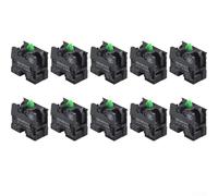 Push Button Switch Contact Block for XB2-BE101C/XB2-BE102C, 10 Pack, Normally Open & Closed, 10A 600V, Snap-In Mounting with Screw-Clamp Terminal(ZB2-BE101C)