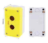 Push Button Switch Control Box, IP65 Waterproof Enclosure, 1-Hole Industrial Control Box for Harsh Environments, ABS+PC Material with Knockout Design, Yellow(2 Holes)