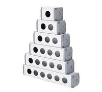 Push Button Switch Control Station Box 1pc 16mm 19mm 22mm Water.proof Aluminium Push Button Switch Box for Metal Buttons Industrial Control Equipment 1 2 3 4 5 6 Hole(Brown+White,19mm)