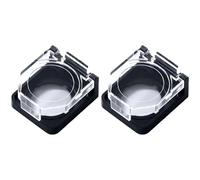 Push Button Switch Cover, 2Pcs Clear Protective Guard Cover for Push Button Switch, Flat Button Guard for 22mm Dia Button, Waterproof & Dustproof - Black