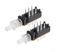 Push Button Switch DPDT 6 Pin 1 Position Latching Black 15 pcs for Electronic Devices and Appliances, Through Hole Mounting