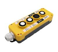 Push Button Switch Waterproof Plastic Control Box Hydraulic Control Button Box for Automation Device, Cranes, Hoists(4 Button Control Box)