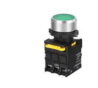 Push Button Switch with LED 22mm Momentary Reset Self-Latching Waterproof Power Switch with Light 380V, 12V, 24V 10A 1NO Blue, Green, Red, WHITE, Yellow(Green,1NO_FIXED_380V)