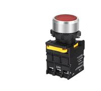 Push button switch with LED 22mm momentary reset self-locking waterproof power switch with light 380V, 12V, 24V 10A 1N01NC Blue, Green, Red, WHITE, Yellow(Red,1N01NC_FIXED_380V)