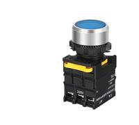Push Button Switch with LED 22mm Momentary Waterproof Power Switch with Light 380V, 12V, 24V, 110V, 220V 10A 1NO(Blue,1NO_MOMENTARY_110V)