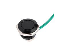 Push Button Switch With Wire Momentary Reset NO LED Without Light Head Jog 1Pcs(Black-Flat-NO LED,19mm)