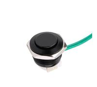 Push Button Switch With Wire Momentary Reset NO LED Without Light Head Jog 1Pcs(Black-High-NO LED,22mm)