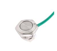 Push Button Switch With Wire Momentary Reset NO LED Without Light Head Jog 1Pcs(Silver-Flat-NO LED,22mm)