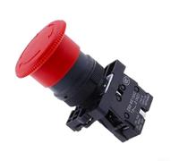 Push Button Switch XB2 ES542 22mm Diameter Exigent Stop Self Locking with Twist to Release 1NC Contact 600V 10A for Heavy Duty Applications