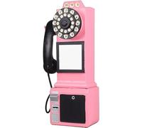 Push Button Technology Retro 1950's Payphone - Decorations, Not Real Phones - Old Fashioned Corded Phone for Home Decor, Vintage Style Telephone