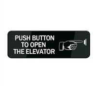 Push Button To Open The Elevator Sign For House (With Strong Adhesive Tape) 8" X 3" Premium Durable Home Office Acrylic Signs Front Door Wall Window Clear And Easy Read
