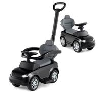 Push Car for Toddlers, 3 in 1 Licensed Baby Ride on Toy with Parent Control Handle Safe Guardrails, Kids Sliding Walker with Under Seat Storage Horn for Boys Girls (Black)