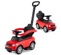 Push Car for Toddlers, 3 in 1 Licensed Baby Ride on Toy with Parent Control Handle Safe Guardrails, Kids Sliding Walker with Under Seat Storage Horn for Boys Girls (Red)