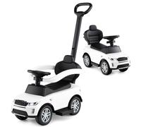 Push Car for Toddlers, 3 in 1 Licensed Baby Ride on Toy with Parent Control Handle Safe Guardrails, Kids Sliding Walker with Under Seat Storage Horn for Boys Girls (White)