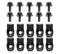 Push Clips U-Nuts Clip Kit for Car Body Bumper Engine Under Cover Splash Shield - 10 Pcs Push Clips and 10 Pcs U-Nuts, M6 Fitment, Nylon and Metal, Black