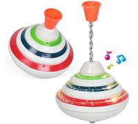 Push Down Spinning Top Toy, Bprtcra Gyroscope Spinning Top Game LED Spinning Activity Toys with Music, Novelty Peg-top Hand Spinning Gyro Toy Gift for Kids Gift Party Favors