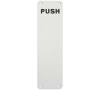Push Engraved Door Finger Plate 300 x 75mm Satin Anodised Aluminium