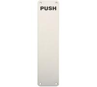 Push Engraved Door Finger Plate 350 x 75mm Bright Stainless Steel Push Plate