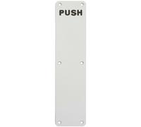 Loops Push Engraved Door Finger Plate - 350 x 75mm - Satin Anodised Aluminium | Protective Door Push Plate - Commercial Door Finger Plate - Plain/Push/Pull Engraved Options