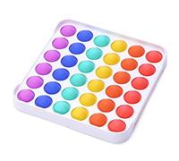 Push Fidget Toy Square Rainbow - Pop It Poppet Fidget Toy, Bubble Push Pop Sensory Toy for Stress Relief, Anxiety Relief, Learning & Focus - Fun Novelty Gift for Boys, Girls & Adults
