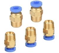 Push-Fit Connector, Quick Connector, Pack of 5 Pneumatic Screw Connection (G1/8 Inch x 6 mm)