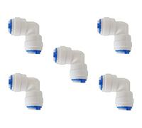 Push-Fit Elbow 1/4" to 1/4" O.D RO housing Connector (Compatible Replacement for John Guest 1/4" Elbow) (5)