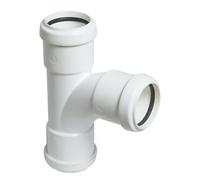 Push-FIT Equal TEE White 92.5 (87.5)° 32MM, Polypropylene Construction, No Solvent Welding or Tightening Required, 1 in Pack
