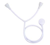 Push-Fit Shampoo Spray, Shower Attachment for Bath Taps, with Flexible Tap Shower Attachment - 20cm Hose Length, Compatible with Most Round or Oval Basin Taps, White