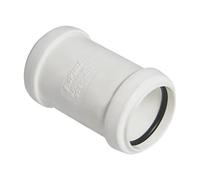 Push-FIT Straight Coupler White 40MM X 40MM, Polypropylene Construction, 1 in Pack