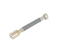 Push-FIT Straight Flexible Hose 15MM X 1/2" X 150MM, Demountable & Reusable, Push-Fit, Polymer Braid, 1 in Pack