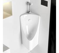 Push Flushing Corner Urinal for Men's Bathroom, Porcelain Nighttime Urinals Garage Urinal, Wall Mounted Top Spud Urine Diverter Toilet