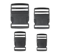 Push-in buckles for webbing straps, size 38 mm, 2 pieces, in black, made of plastic, push-in buckle click fastener, replacement clip, belt repair set, rucksack strap fastener, fixing strap